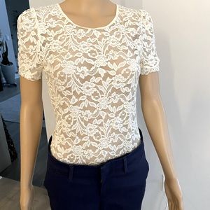 Cream lace top size M